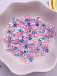 40pcs/100pcs Mixed Resin Colorful Mini Cute Shiny Crystal Dragonfly Flat Back Rhinestone Applique Decor DIY Wedding Art Scrapbook Jewelry Making Accessories Summer, School - Multicolor - View 9