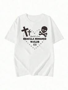 Women's Summer Fashion Short-Sleeved T-Shirt, Versatile Loose-Fitting Round Neck Top - White - View 3