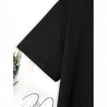 Camiseta de hombre 100% algodón suave transpirable cuello redondo manga corta estampado gatos dormidos casual regalo primavera verano otoño - Negro - Ver 4