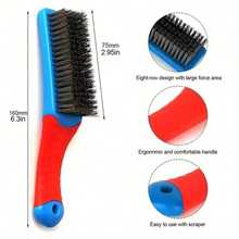 1/2pcs Heavy Duty Metal Brush With Ergonomic Plastic Handle, Effectively Removes Rust, Welding Slag, Dirt And Paint - Multicolor - View 4