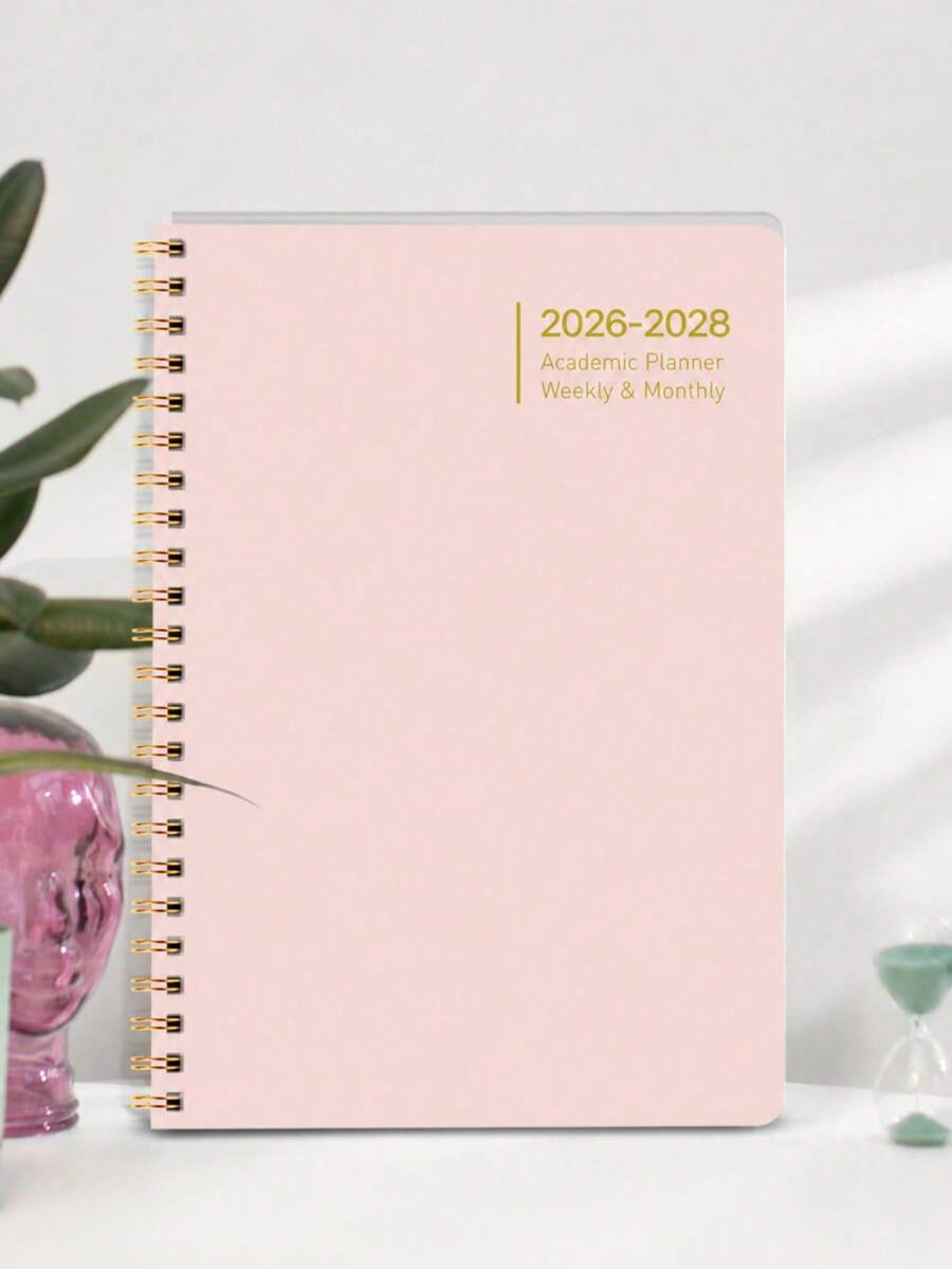 Trees 2026-2028 週計畫與月計畫筆記本 螺旋裝訂 日計畫 學術約會簿 日程手帳 提升生產力 8*6 英吋 返校用品 桌面配件 辦公用品