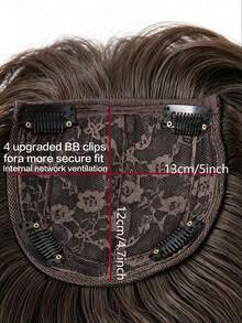 24 Inch Women's Synthetic Hair Extensions, Suitable For Thin Hair, Middle Part Long Straight Clip-In Hair Extensions With Bangs - Multicolor - View 4