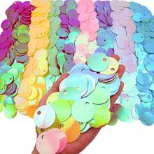 20g 58pcs Flat Round Loose Sequins 30mm Large Hole Sequin 3cm Bulk Embroidery Craft Sequin Colorful PVC Iridescent Applique For Garment Jewelry Making DIY Sewing Accessories, Aesthetic - 20 Grams - View 13