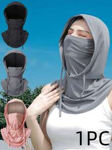 1 Buah Masker Wajah Luar Ruangan Pria dan Wanita, Perlindungan UV, Perlindungan Leher, Warna Polos, Bernapas, Cocok untuk Aktivitas Luar Ruangan Musim Panas, Pernikahan, Pakaian Kasual, Pesta, Topi Pelindung Matahari, Tersedia dalam 4 Warna - MultiWarna - View 1