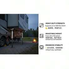 [Free Shipping] Slideout Stabilizing Stands 20"-48" For RV Camper Travel Trailer, 5000 Lbs Capacity Heavy-Duty Steel Construction Adjustable Height Secondary Leveling Support 2 Pack-XY561149 - Default0 - View 5