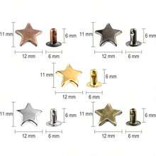 50/100pcs Metal Star Shaped Rivets, Suitable For Leather Crafts, Clothing, Bags, Shoes DIY, Rivet Decoration - Multicolor - View 2