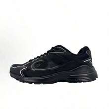 B30 Men's Printed Breathable  CD Sneakers, Dad Shoes, Height-Increasing Outdoor Casual Shoes - 黑色 - 查看 2