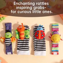 Baby Wrist Rattle Socks And Foot Finder Set, Perfect Baby Toys For 0-12 Months Newborn Boys And Girls As Shower Gifts, Garden Bug Series - Multicolor - View 10