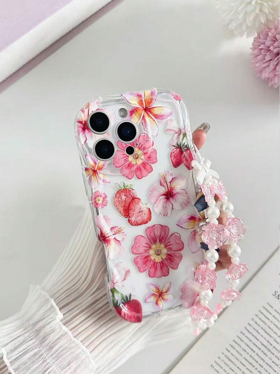 彩繪扭波邊極簡高級 TPU 防震手機保護殼,附手工串珠手鍊配件,適用於 iPhone 17pro/17Air/17/17promax 16/11/16pro/16plus/16promax/16e/15Promax/13/14/12/XS/XR/7G/8PXR/7/8, 15Promax Apple 13 14 Apple 11 軟殼 P12 防震 X 扭波邊 12/14 彩繪 TPU 防震軟殼手機殼 - 彩色 - 查看 1