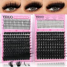 YIDUO 980pcs 6-Style Mixed Cluster Eyelash Extension Set, 80D-300D Pointed Base Dense D Curl Lashes 5-20mm, Complete DIY Kit With 2 Bottles Of Adhesive & Sealer, Remover, Tweezers And Brush, Suitable For Home Use - Multicolor - View 12