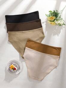 5条装舒适加大码女士纯棉内裤 - 彩色 - 查看 2