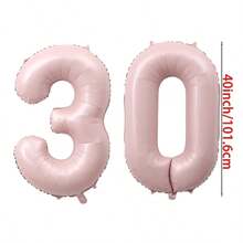 2pcs Giant Pink 30th Foil Balloons, Perfect For 30th Birthday, Anniversary And Photo Booth Decorations - Retro Pink - View 2