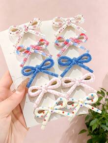 4/8/16pcs/Set Macaron Color Bow Hair Clips Combination, Sweet Cute Bangs Clips, Random Style - Suitable For Girls And Women, Soft Adorable Styling + Macaron Healing Color Palette, Like Adding A "Cute Filter" To Your Hair, Easily Achieve Sweet Girl Look For Daily School, Shopping, Dating And Other Occasions - Multicolor - View 12
