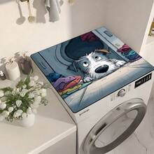1pc, Home Decor, Cartoon Puppy Pattern Printed Washing Machine Dust Cover, Rubber Soft Bottom, Laundry Room Accessories, Washing Machine Top Protection Pad, Water Absorbent Quick Drying, Refrigerator Dust Cover Pad, Coffee Machine Countertop Water Absorbent Pad, Diatom Mud Drainage Pad, Modern Laundry Room And Kitchen Appliance Washing Machine And Dryer Dust Cover, Home Decor, Kitchen Dining Room Decor - Multicolor - View 3
