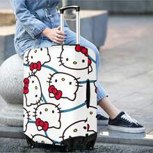 Miniso Cute Hello Kitty Head Print Luggage Cover, Elastic Washable Suitcase Protector, Kawaii Anti-Scratch Dustproof Travel Skin - Color - View 2