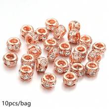10 件/包铜水钻大孔珠 8X5.5 毫米，简约时尚，适合手链、项链、珠宝制作 DIY - 銅大孔珠 - 查看 17