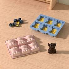 Molde de silicona para hielo con forma de vaca de las tierras altas en miniatura - Rosa - Ver 7