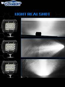 GLANBERT 2pcs 4-Inch 72W 4-Row LED Lights With Trailer Hitch Mount Bracket, Suitable For Trucks, Trailers, SUVs, Pickups; 1 Set 300W Drag 2 LED Light Bar Wiring Harness Kit - Black - View 9