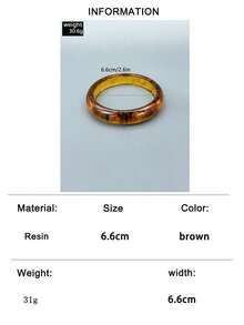 imoli 7pcs/Vintage Tortoise Shell Resin And Gold Polished Stackable Wide Round Bangles Metal Inlaid Bracelets With Gold Foil Decoration, Personalized Wrist Jewelry, Suitable For Beach Vacation, Daily Wear, Party, Club, Date - Multicolor - View 14