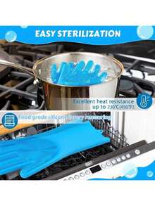 Pet Bathing Gloves, Universal For Cats And Dogs, Scratch-Resistant, Deep Cleaning, Effectively Removes Hair, Massages Pets, Delicate Foam, Dry And Wet Use, Also Suitable For Kitchen/Car Washing, Daily Home Cleaning, Two Colors Available, - Multicolor - View 9