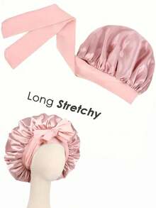 1pc Luxury Satin Sleep Bonnet With Adjustable Bow, Lightweight Hair Protection Cap, Suitable For Curly/Braided/Natural Hair, Multiple Colors Available, Essential For Nighttime Hair Care, Soft And Comfortable, Perfect For Beauty And Travel - View 6