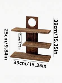 1pc-Walnut Wood Multifunctional Desktop Storage Vertical Shelf, Tea Set Storage Shelf, Vintage Solid Wood Makeup Organizer, Multi-Layer Display Rack, Vanity Perfume And Skincare Storage Shelf, Multifunctional Storage Rack, Wooden Jewelry And Accessories Display Tray, Beauty Display Tray, Suitable For Living Room, Shoe Cabinet, Entryway - Multicolor - View 12
