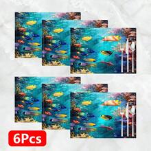 1 pieza/4piezas/6piezas, Decoración del hogar, Manteles individuales de lino con estampado de peces, Adecuados para la mesa de comedor, Decoración para todas las estaciones Primavera, Verano, Otoño, Invierno, Manteles de estilo moderno lavables, Decoración de habitación, Manteles, Posavasos, Manteles para mesa de comedor de cocina, Decoración de fiesta interior y exterior, Decoración del hogar, Regalo ideal - Multicolor - Ver 17