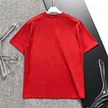 Paquete de 3 Playeras estampadas, con creativos de osos y decorativos de temporada, llamativas, modernas, holgadas, cuello redondo, manga corta, para uso diario, ideal para toda la familia - Rojo - Ver 3