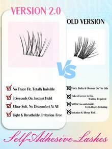 ELYCO Natural Style False Eyelashes 80 Clusters 10 Rows Glue-Free Eyelash Clusters 0.07mm Thickness Natural 3D Realistic Faux Mink Reusable Gentle Skin-Friendly Non-Irritating Segmented Design Daily Commute No-Makeup Look False Eyelashes - J - View 5