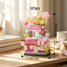Set Balok Bangunan Toko Pemandangan Jalan Mini 420pcs, Set Balok Bangunan Partikel Mikro, Set Balok Bangunan Dewasa, Model Toko Kota Realistis, Model Rakitan Pemandangan Jalan Kreatif, Dekorasi Ruangan yang Menarik, Hadiah Eksklusif untuk Pecinta Model - Balok Bangunan Pemandangan Jalanan - View 15