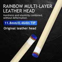 1/2 Split Maple Pool Cue, 11.8mm Tip Leopard Pattern Billiard Cue Stick 19-21oz - Blue - View 3
