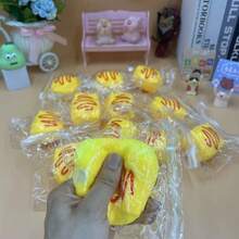 1個沉浸式壓力流體大豆起司捏捏樂紓壓玩具，可愛慢回彈細緻觸感，溫和捏感舒緩焦慮，輕奢辦公桌裝飾，適合復活節與生日送禮 - 彩色 - 查看 2