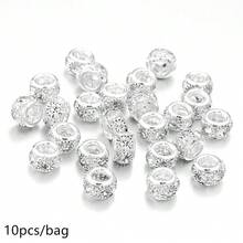 10 件/包铜水钻大孔珠 8X5.5 毫米，简约时尚，适合手链、项链、珠宝制作 DIY - 銅大孔珠 - 查看 16