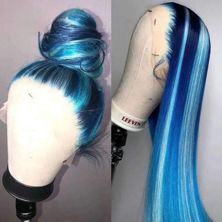 Blended Lace Wigs - 混合藍色 - 查看 1
