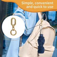 2pcs Double Opening Swivel Clasp Clips Metal Spring Snap Hooks Key Chain Clips For Lanyard Making DIY Crafts Jewelry Bags Purses Accessories - Multicolor - View 6