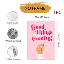 1件「Good Things Are Coming」粉色勵志語錄畫布壁飾，魔杖印花精緻裝飾海報，無框，適用於客廳、臥室與居家辦公室 - 彩色 - 查看 11
