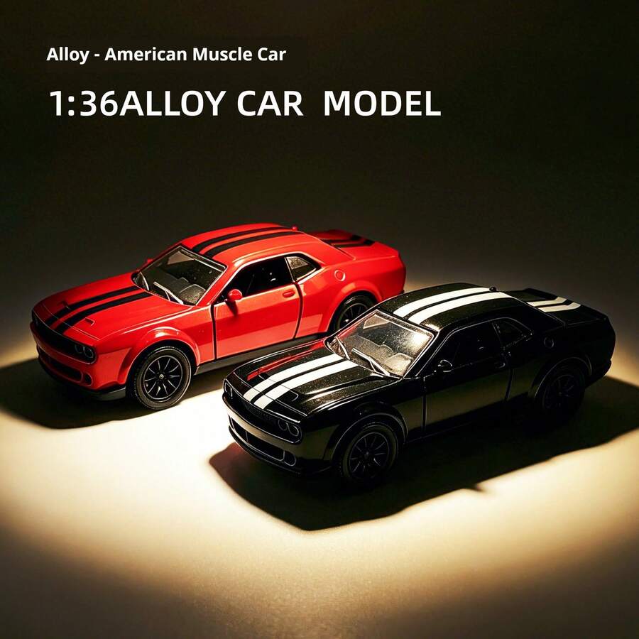 Coche Musculoso Hellcat de Alta , Modelo de Coche de Aleación Americana 1:36, Body de Aleación | Puertas Abribles | Impulsado por Inercia, Diseño de Coche Deportivo, Detalles Realistas, Duradero y Resistente a Golpes, Adorno de Escritorio/Coche, Colección de Modelos de Coches, Regalo de Cumpleaños, Juego para Niños/Niñas