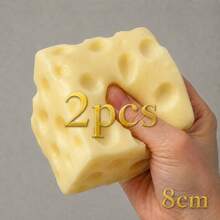1/2pcs  Jumbo Cheese Cube Stress Ball Big Cheese Shapeable Squeeze Ball Non-Bounce Fidget Toy ASMR Sensory Anti-Stress Christmas Gift - Party Toys - View 12