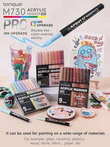 Languo New Color Series Heavy Ink Painting Pens, 288/192/96/72/48/9 Rich Ink Marker Pen Set, Skin Tone And Pastel Color Assortment Available, Soft Liquid-Flow Tip, Vibrant Colors, Strong Coverage, Suitable For Art Students And Artists, Applicable To Canvas, Rock Painting, Wood, Stone, Glass, Ceramic, Fabric Painting, DIY Crafts, Creative Graffiti Creation. Perfect Gift Set For Boys/Girls, Back To School Essential Learning Stationery - Sets - View 8