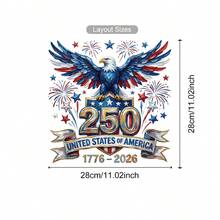 美國 250 週年愛國車貼 - 美式刺繡風格乙烯基貼紙，防水、抗 UV、可移除、自黏、耐褪色，適用於汽車、卡車、SUV、廂型車、露營車、後窗與側窗、筆電、水壺 - 美式鷹車貼 - 查看 11