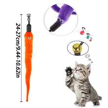 10pcs/Set (1 Wand + 9 Interchangeable Teaser Heads) Random Color Cat Toy Combo, Feather Teaser Sticks For Cats To Play And Entertain Themselves - Multicolor - View 12