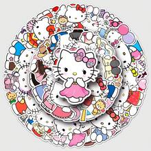 50 miếng nhãn dán graffiti chống nước hoạt hình dễ thương Sanrio Hello Kitty để trang trí mũ bảo hiểm, xe đạp, sổ dán, hộp bút - 50PCS-A - Xem 8