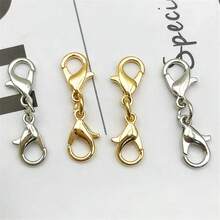 WGRXIRANYKM 6Pcs Double Lobster Clasp Necklace Bracelet Connectors Jewelry Making Supplies Large Lobster Clasp Beaded Necklace Bracelet Clasp DIY Accessories - Double-headed Lobster Clasp Short - View 6