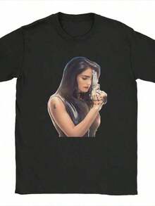 Camiseta de película Rosario Tijeras para hombres, novedad, camiseta 100% algodón, cuello redondo, manga corta, camisetas para adultos, top suelto, casual y versátil - Verde - Ver 1