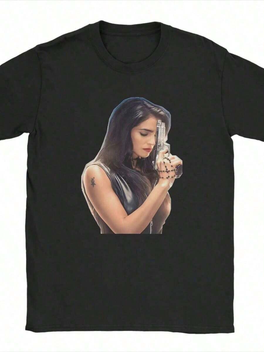 Camiseta de película Rosario Tijeras para hombres, novedad, camiseta 100% algodón, cuello redondo, manga corta, camisetas para adultos, top suelto, casual y versátil - Verde - Ver 1
