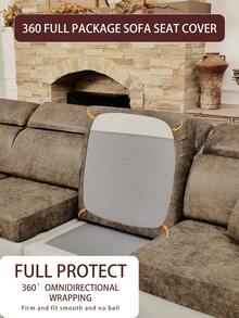 1 Peça Capa de Almofada de Sofá de PU Fosco, Resistente a Manchas e à Prova de Derramamento! Design Minimalista Clássico, Capa de Almofada de Alta Elasticidade, Fácil de Limpar Sem Remoção, Essencial para Famílias com Animais de Estimação e Crianças, Adequado para Sofás de Sala de Estar e Sala de Jantar, Cinza Claro, Café Escuro, - Multicolorido - Visão 6