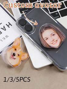 1/3/5PCS Personalized Customized Mobile Phone Airbag Holder, Personalized Acrylic Holder,Customized Face Holder, Customized Pet Holder, Personalized Mobile Phone Accessories, Customized Photo Holder, Fashionable, Colorful, Cute Phone Charm Stylish,Colorful,Vintage,Cute,Contracted,Funny,Kawaii Custom,Personalized,Unique,Customized Ideal Gifts For Him,Ideal Gifts For Her Boyfriend,Girlfriend,Family - Multicolor - View 1