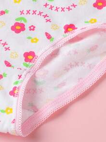 12pcs Girls' Fruit & Flower Print Breathable Comfortable Panties - Multicolor - View 6