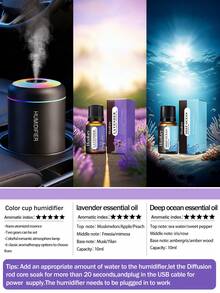 New USB Aromatherapy Humidifier With Cool Mist And LED Colorful Lights, Small Humidifier, Aromatherapy Spray Machine, Available In Black And White, Long-Lasting Fresh Air, Suitable For Car, Bedroom, Office, Bathroom, Living Room, Desktop, Great Gift, Can Be Paired With 6 Essential Oils, Home Desktop Hydration Spray Car Atmosphere Seven-Color Light Bedroom Aromatherapy Spray Hydration - Fragrance Set - View 16