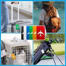 6/8pcs Aluminum Alloy Luggage Tags Set High Quality Design With Secure Steel Loop Sturdy & Stylish Perfect For Easy Identification Needs - Random Color - View 7